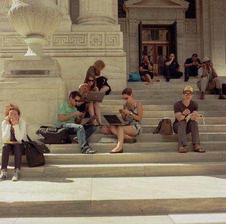 Lunch Hour on Library Steps